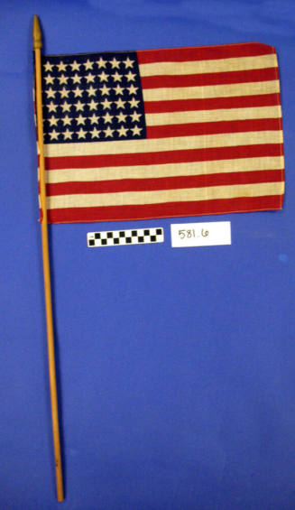 48-star US flag on rod