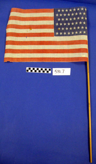 48-star US flag on rod