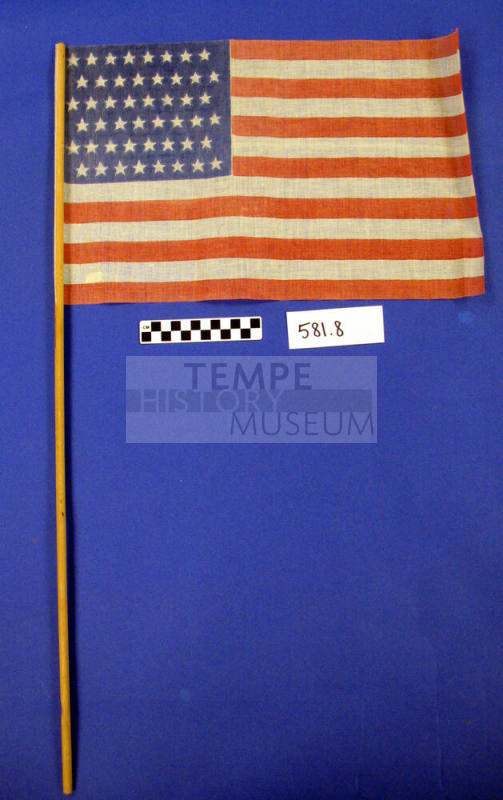48-star US flag on rod
