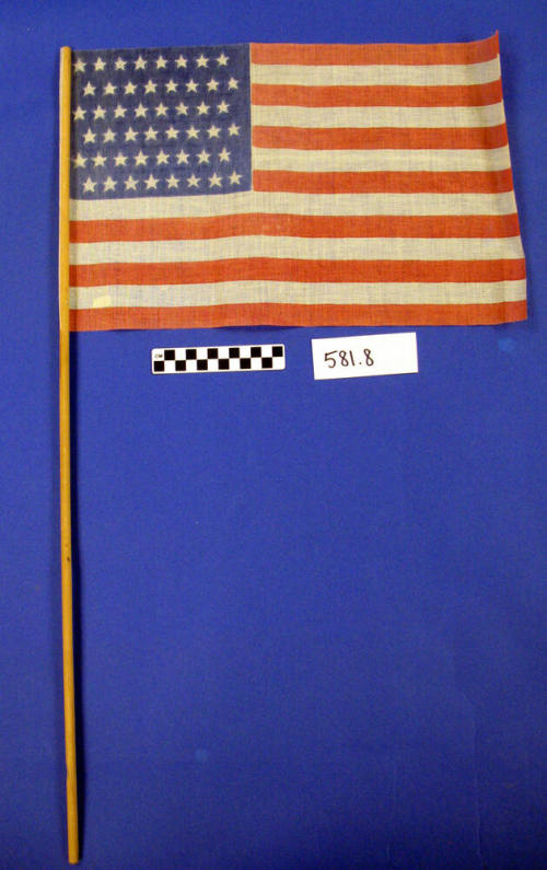 48-star US flag on rod