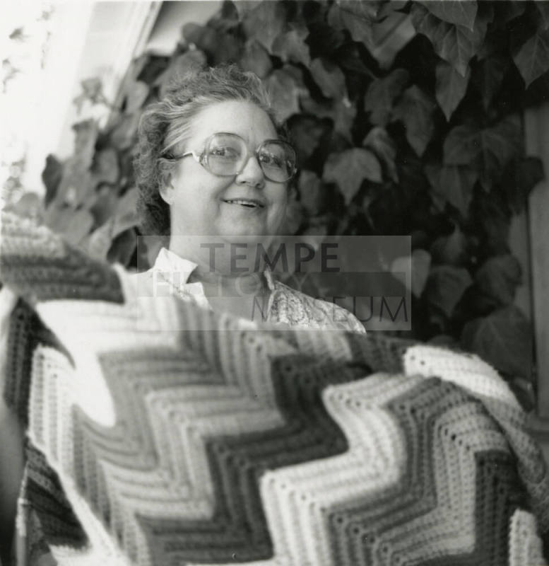Unidentified Woman Knit With Quilt - August 6, 1984 - (1 of 2)