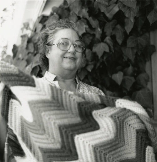 Unidentified Woman Knit With Quilt - August 6, 1984 - (1 of 2)
