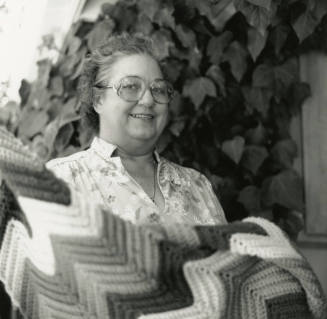 Unidentified Woman With Knit Quilt - August 6, 1984 - (2 of 2)