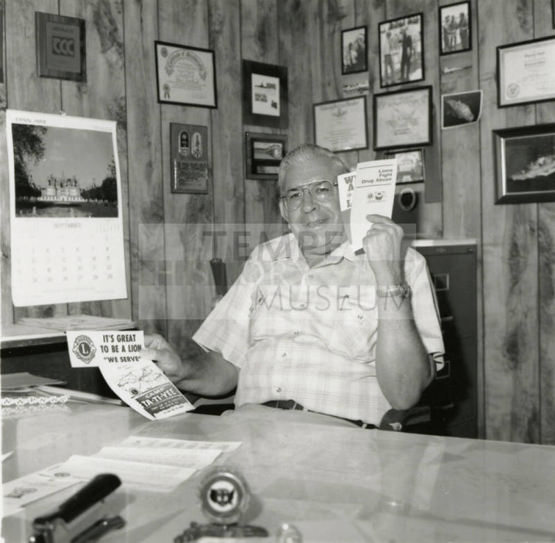 Man posing for the camera. September 1984