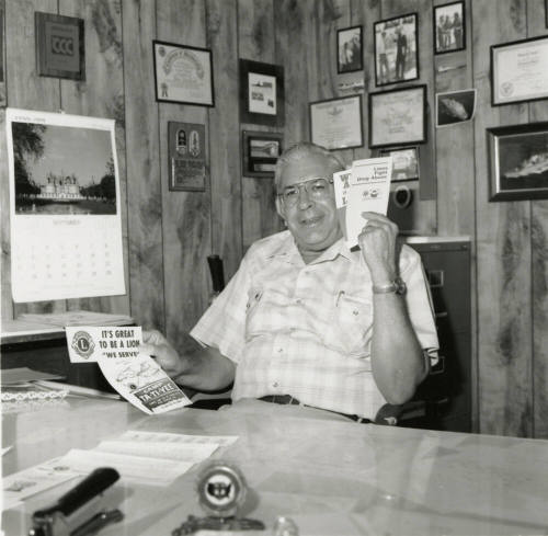Man posing for the camera. September 1984