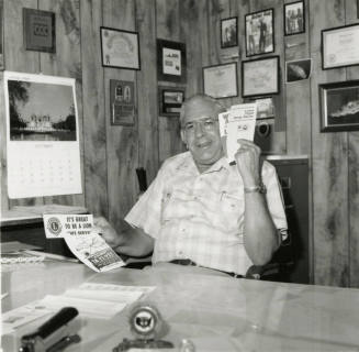 Man posing for the camera. September 1984