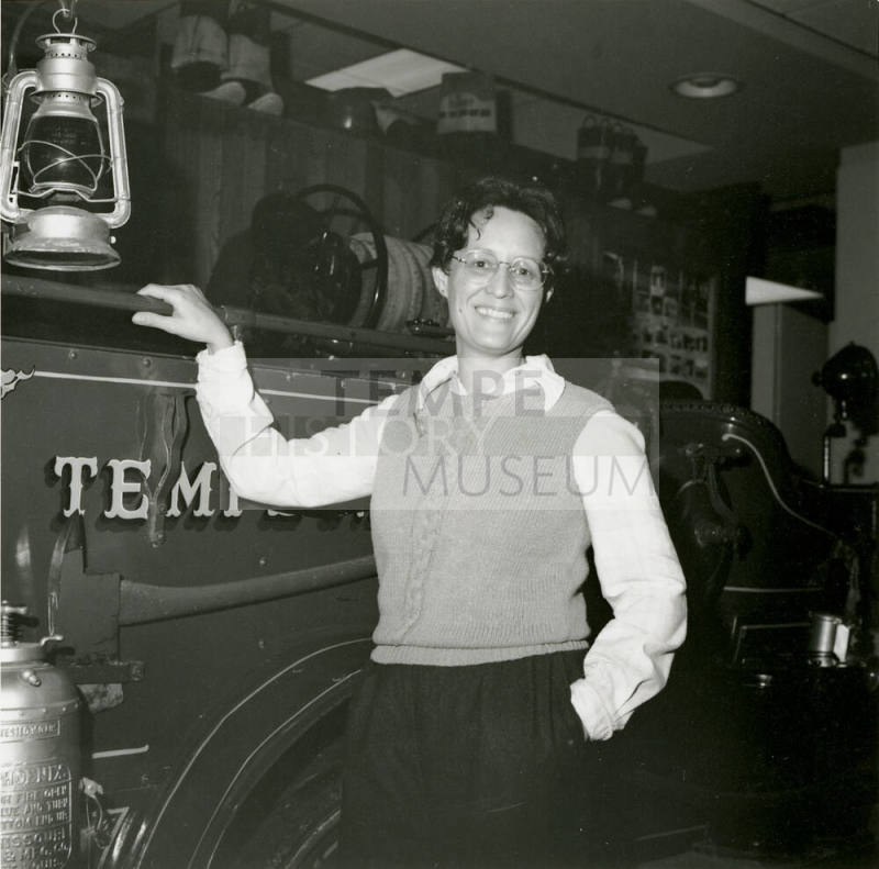 Unidentified Person with Tempe Fire Department Engine - (1 of 2)