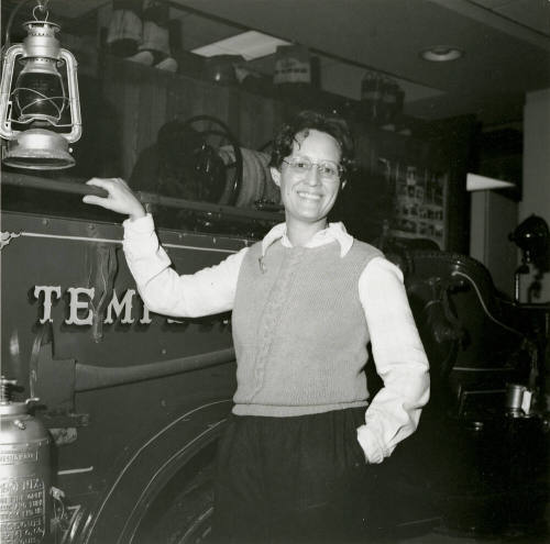 Unidentified Person with Tempe Fire Department Engine - (1 of 2)