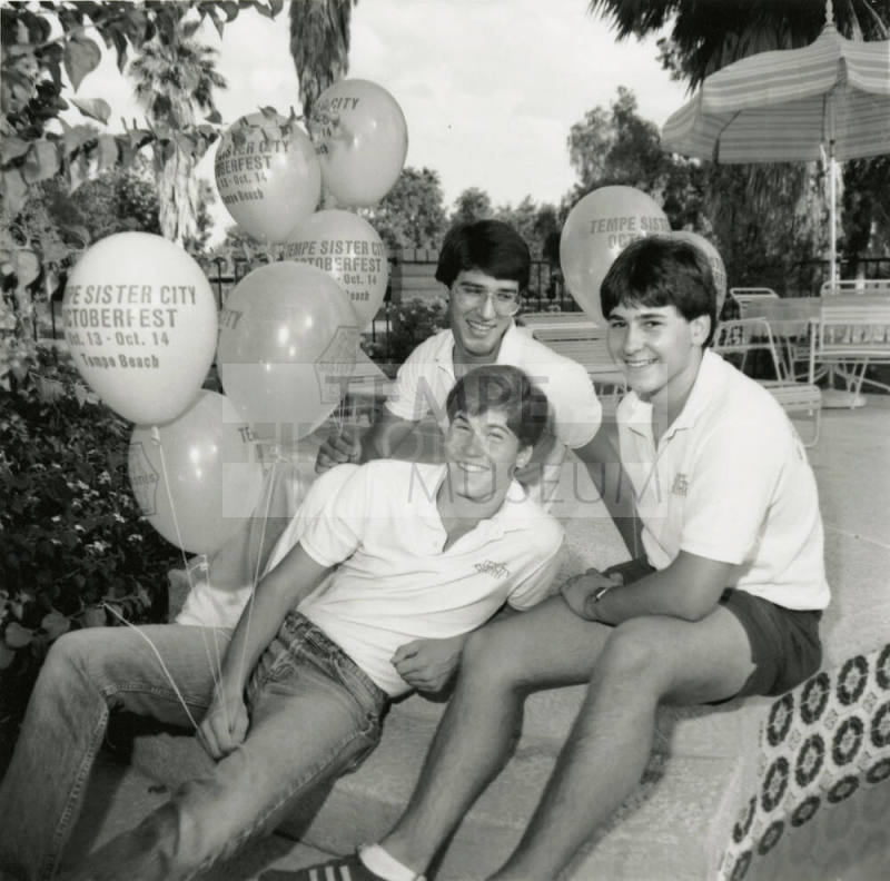 3 Young Men at Tempe Oktoberfest, 13-14 October, 1984 - (1 of 2)