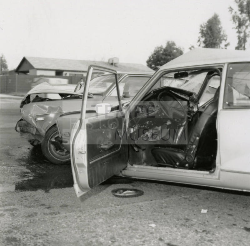 Convertible and Compact Car After Collision