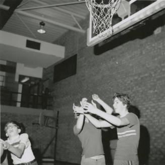Unidentified young basketball players