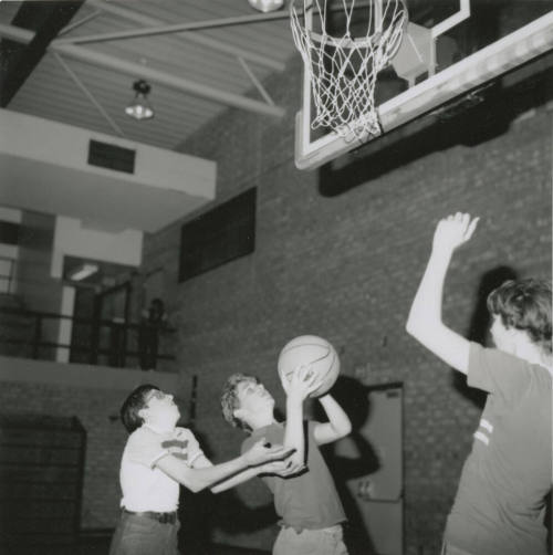 Unidentified young basketball players