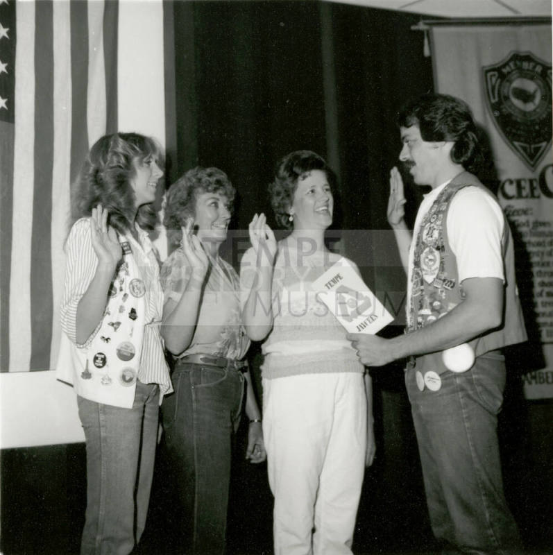 "Jaycees get first reluctant women members" - Tempe Daily News - April 26, 1985