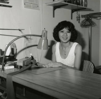 Young woman at a desk