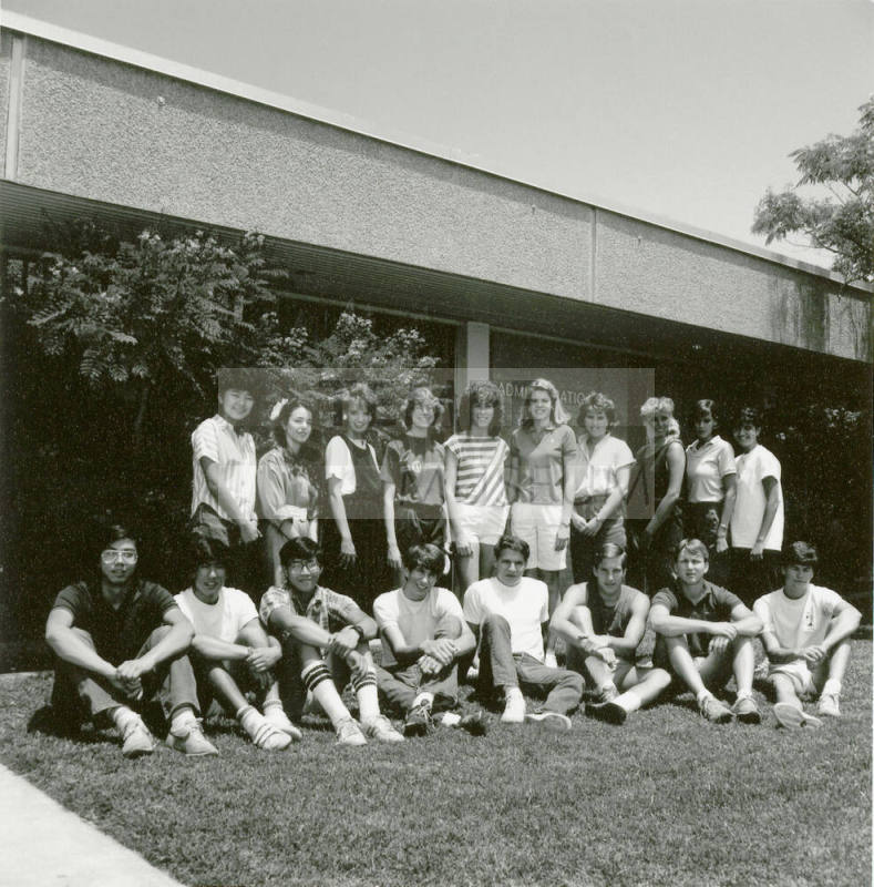 Group of youths outside of a building