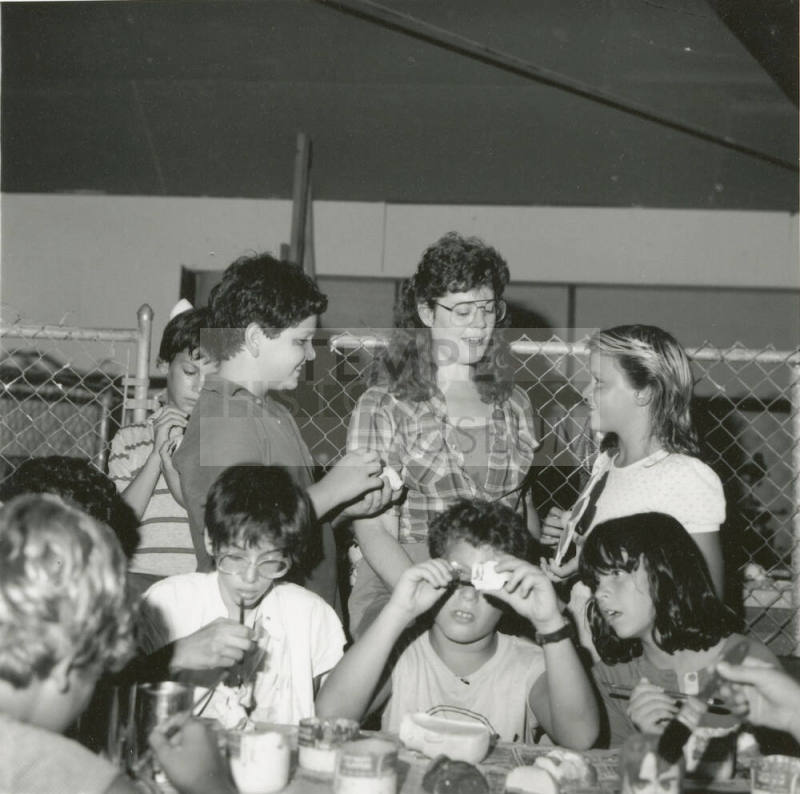 Unidentified Group of 8 Children & 1 Woman
