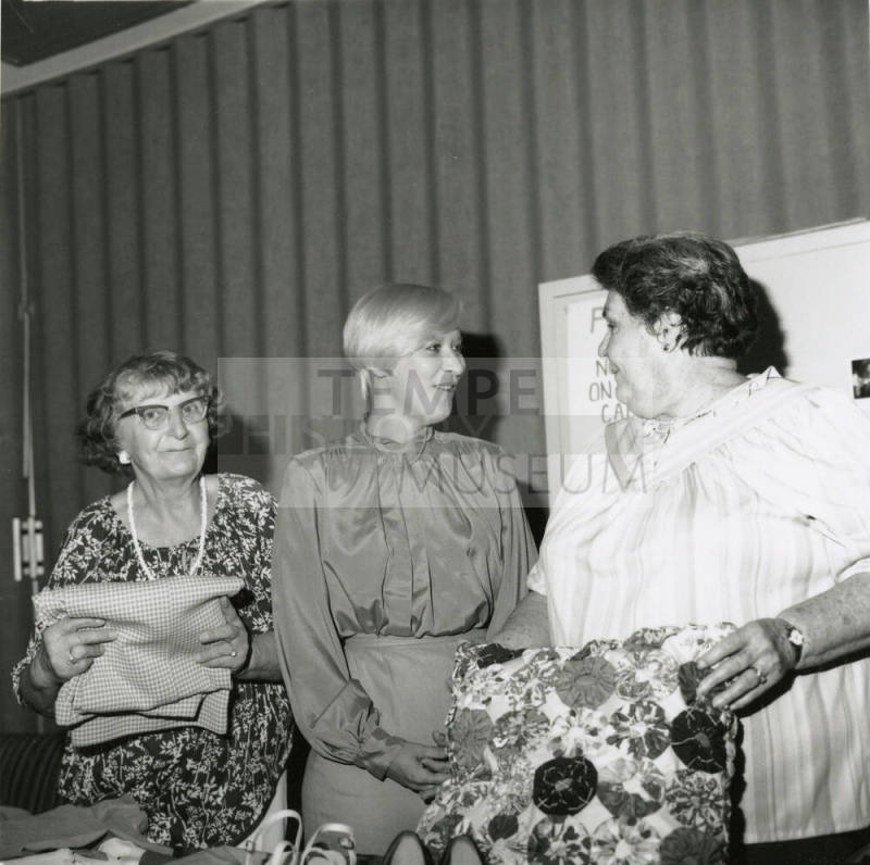 Unidentified Group of 3 Women with Fabric, Shoes, Pillow