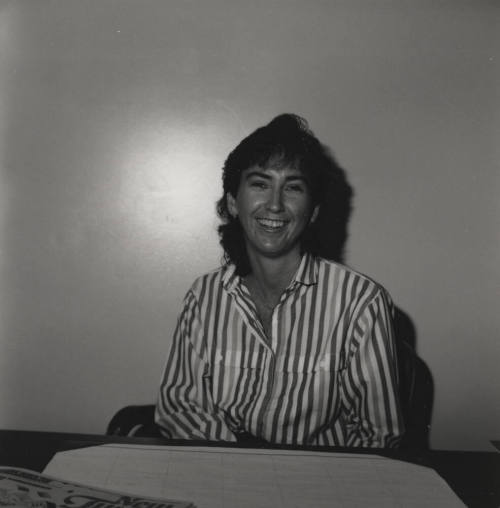 Woman posing for the camera.  -November 1985