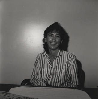 Woman posing for the camera.  -November 1985