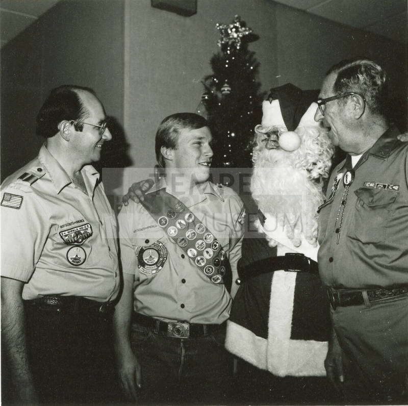 Scouts meet Santa at Pyle Center- December 1985