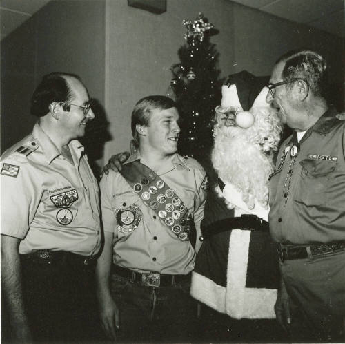 Scouts meet Santa at Pyle Center- December 1985