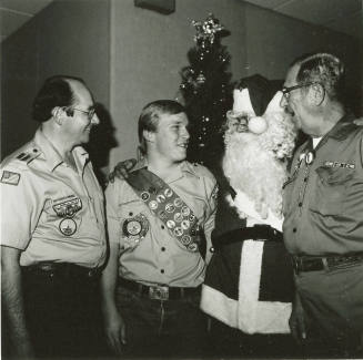 Scouts meet Santa at Pyle Center- December 1985