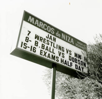 Marcos de Niza Sign, January