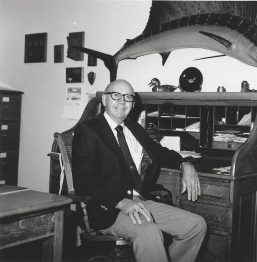 Unidentified Man at Home in His Office
