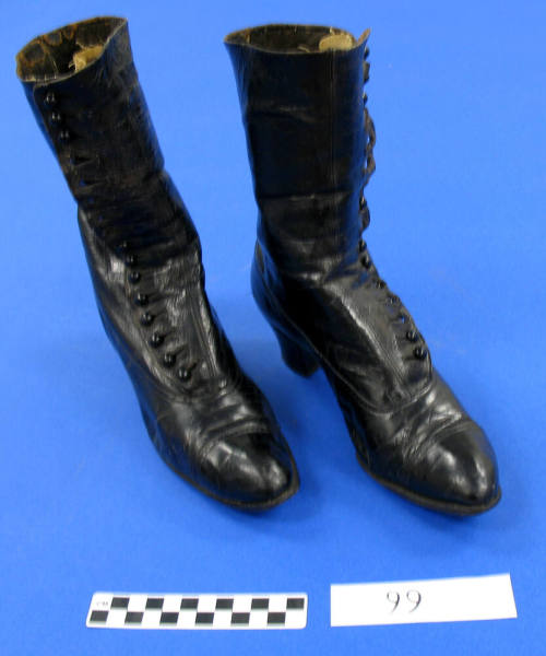 Shoes, Button, High Top, Woman