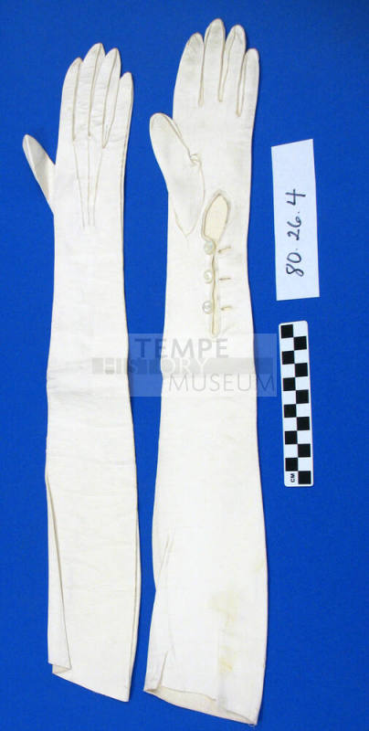 White elbow-length gloves