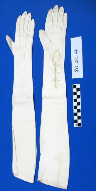White elbow-length gloves
