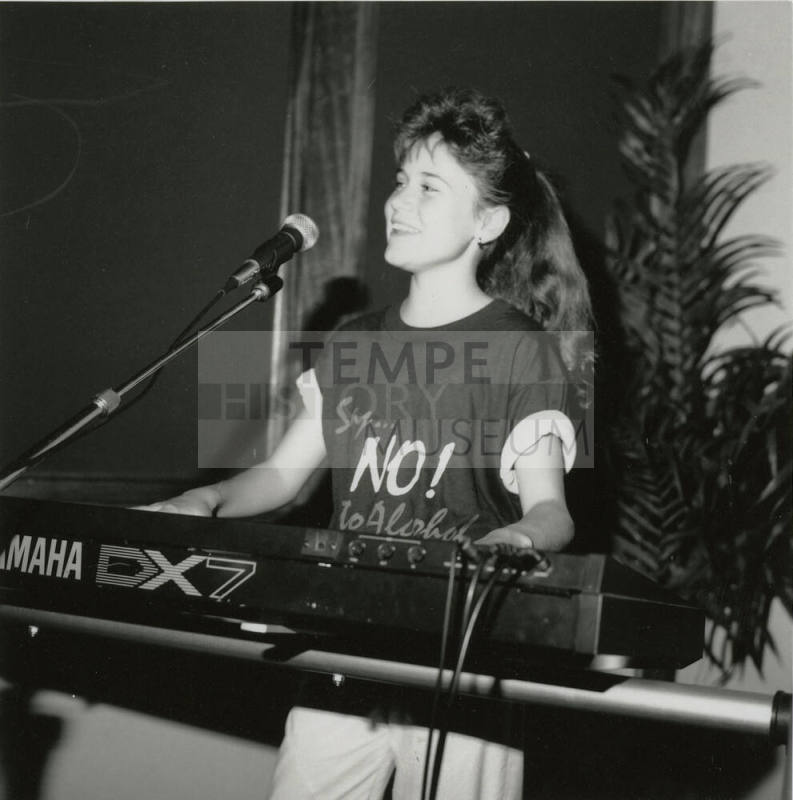 Unknown young lady with "Say No! to Alcohol" shirt