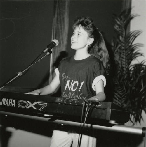 Unknown young lady with "Say No! to Alcohol" shirt