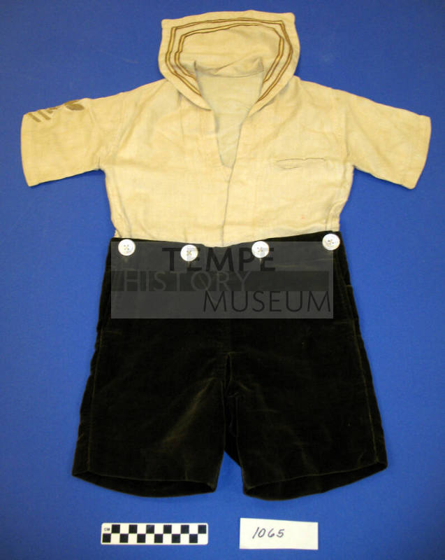 Suit, Brown Velvet Pants With Tan Pongee Shirt