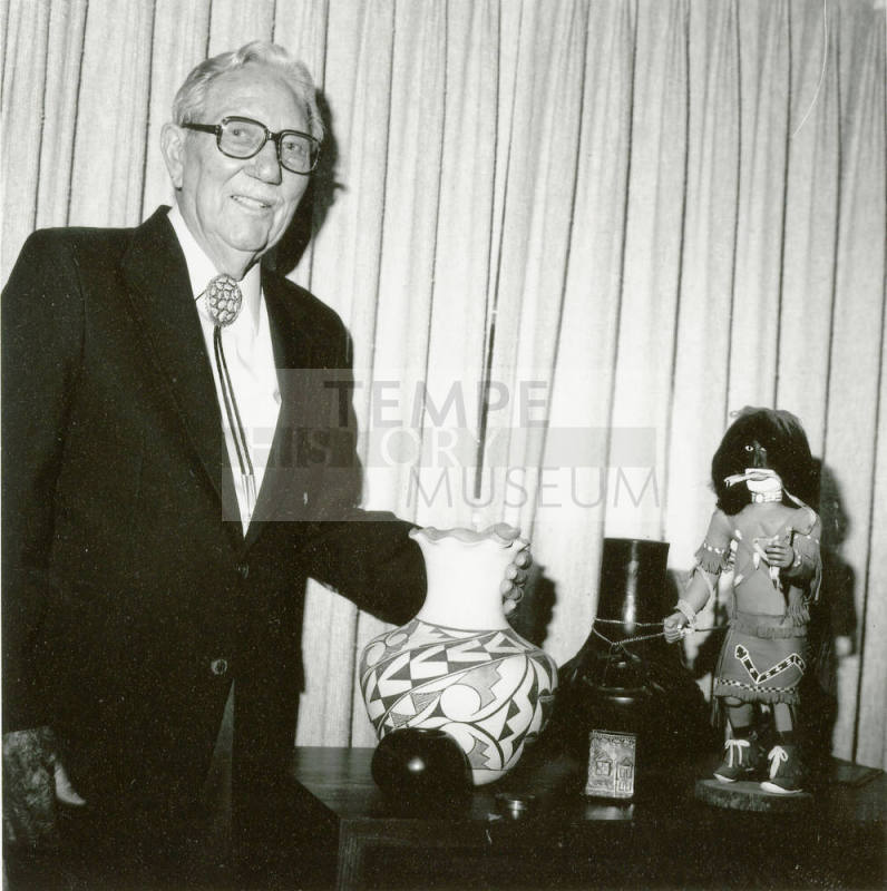 Unidentified Man with Native American Art Work