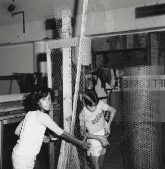 Unidentified Children with 'Chicken wire'
