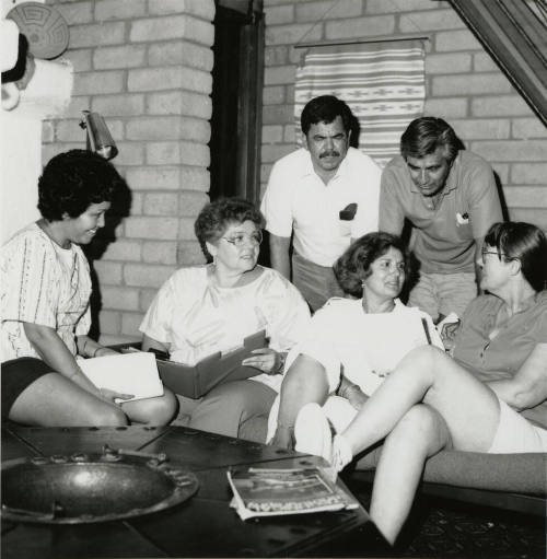 Friends talking.