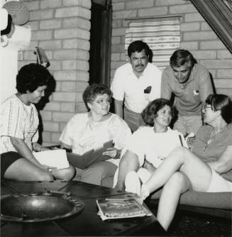 Friends talking.