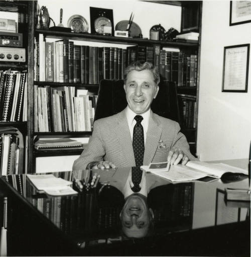 Mayor at his desk.