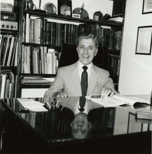 Mayor at his desk.