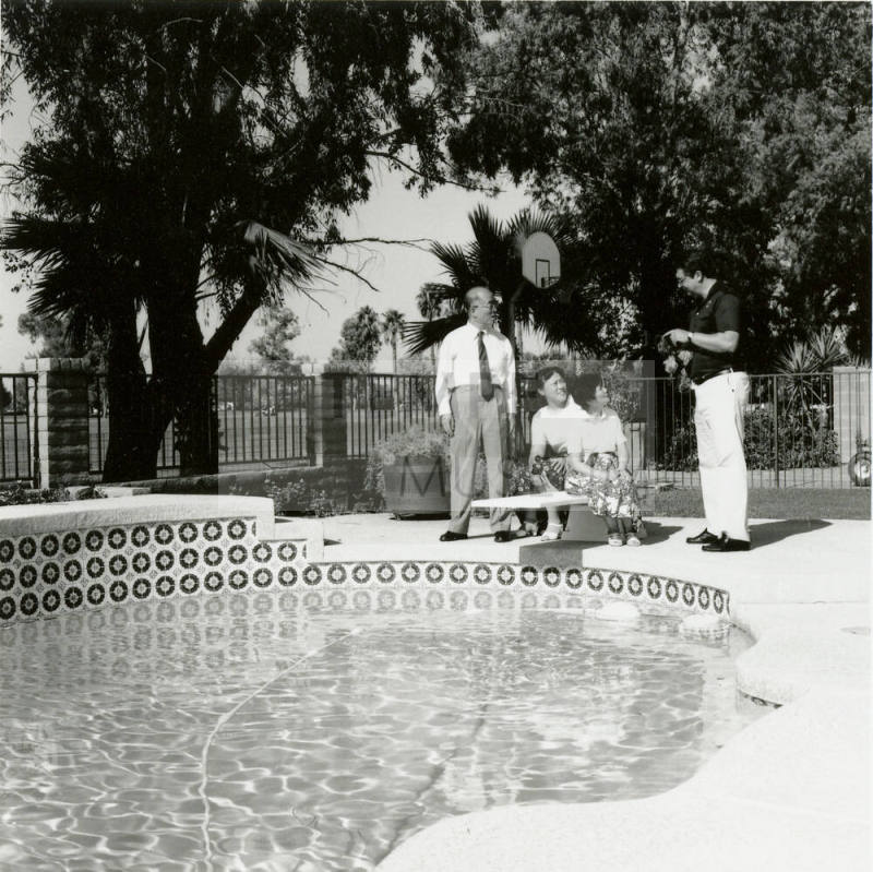 Sitting out by the pool.