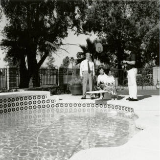Sitting out by the pool.