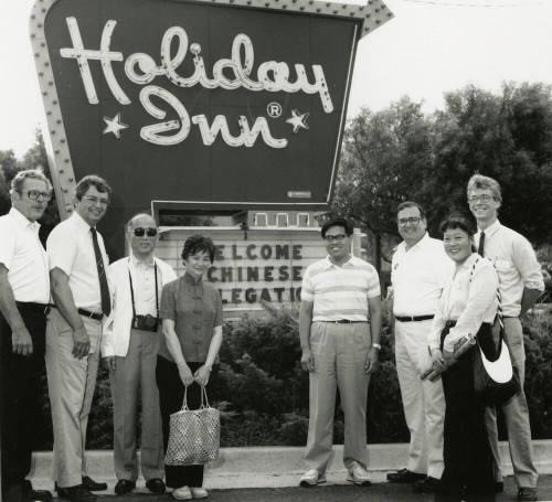 Staying at the Holiday Inn.
