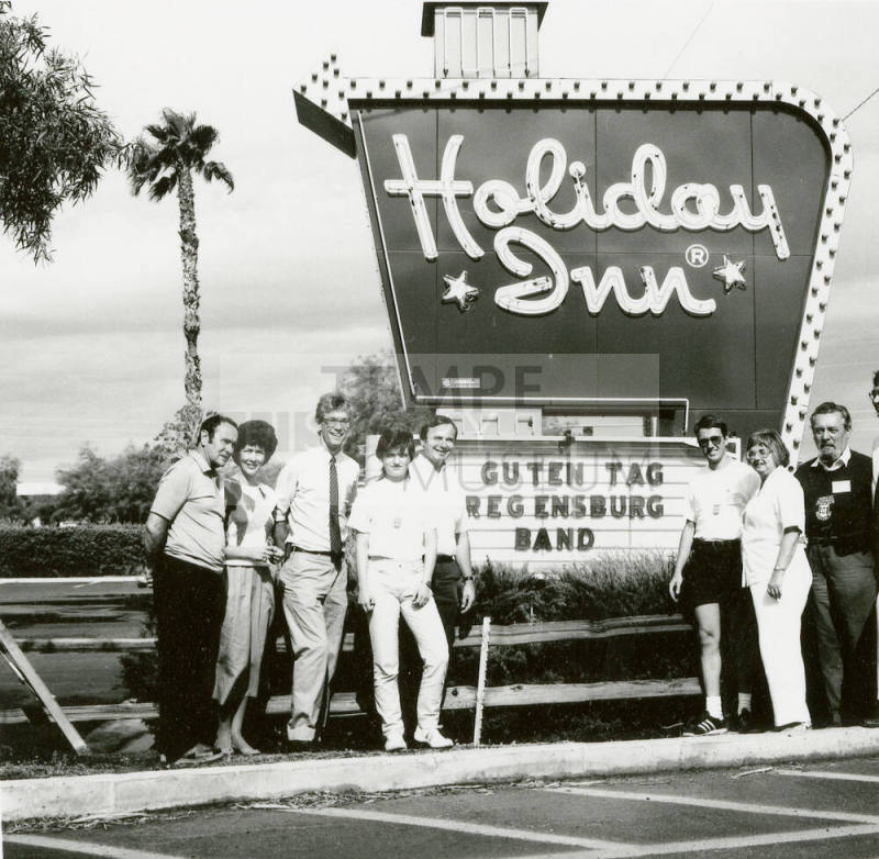 Staying at the Holiday Inn.