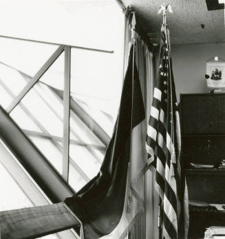 Taking a picture of the flag.