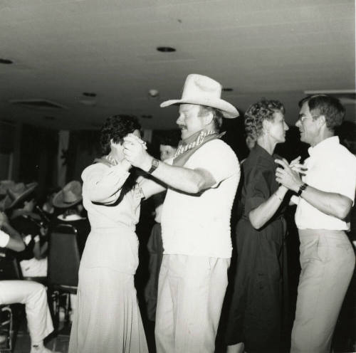 Dancing across the floor.
