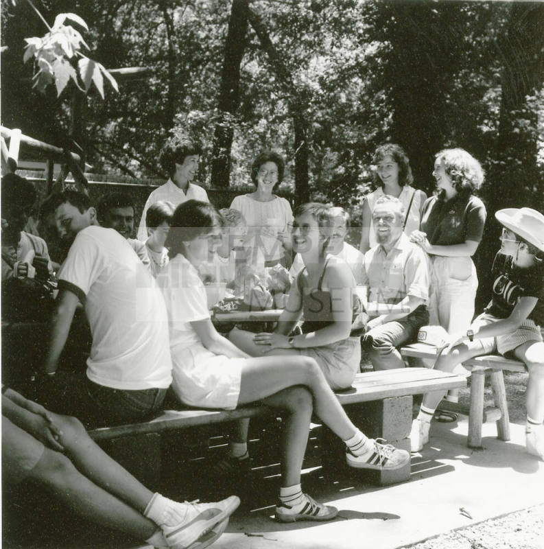 Unidentified Group Picnic in the sun - (Student Exchange Program?).