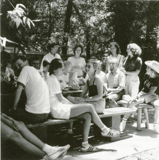 Unidentified Group Picnic in the sun - (Student Exchange Program?).