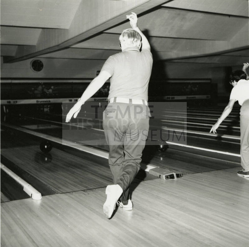Unidentified man bowling