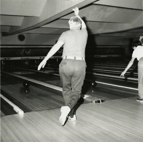 Unidentified man bowling